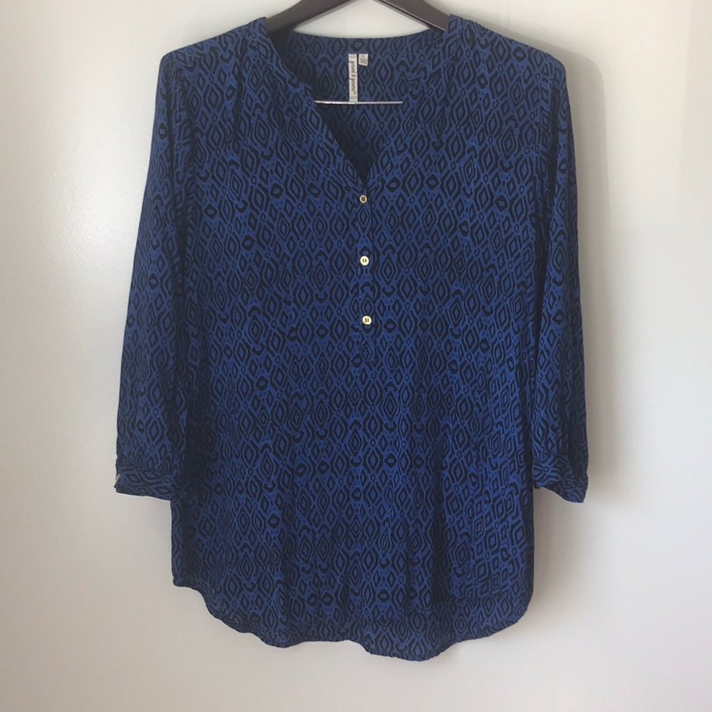 Blue Tribal Blouse